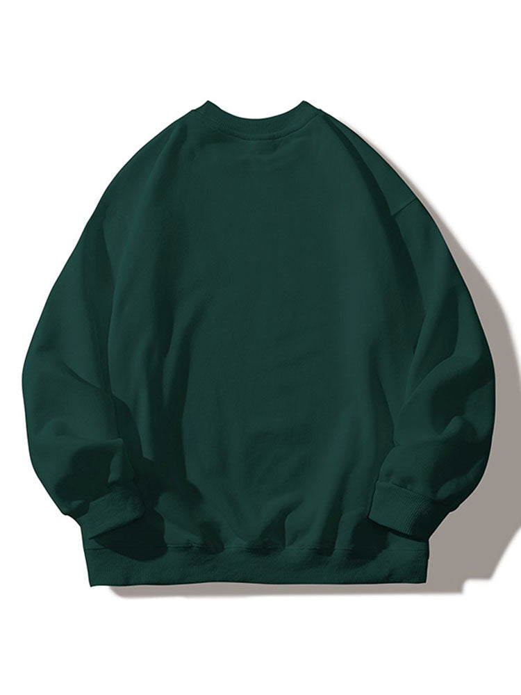 Basketball Bear Print Crew Neck Relaxed Sweatshirt